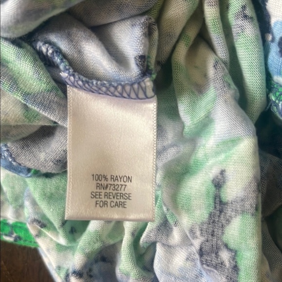Croft & Barrow Floral Sleeveless Top - Blue and Green Size M - Picture 9 of 11
